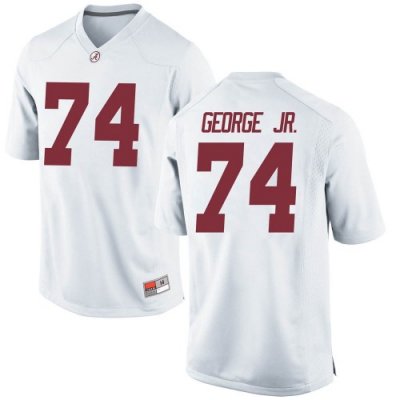 Men's Alabama Crimson Tide #74 Damieon George Jr. White Replica NCAA College Football Jersey 2403VOXG0